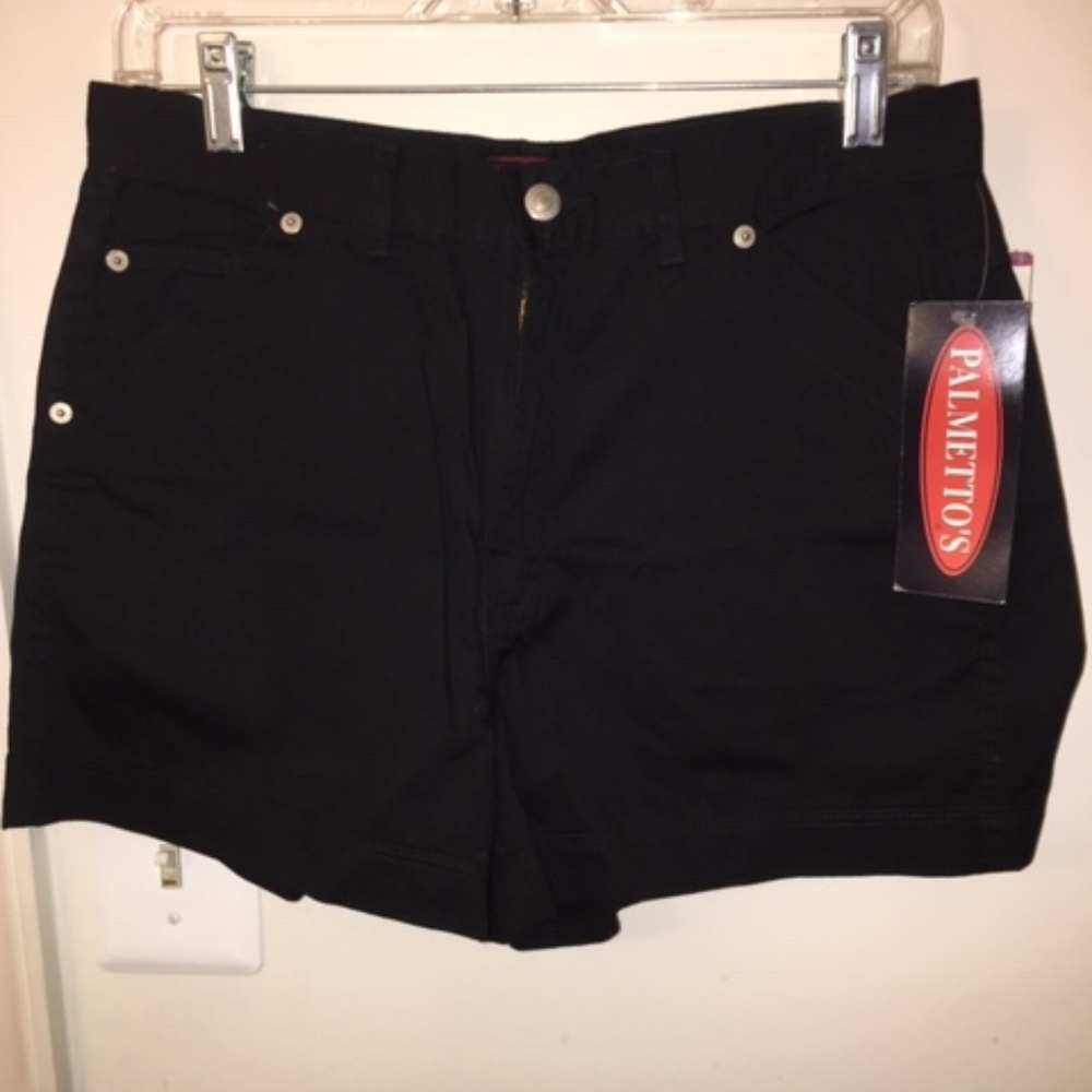 🌞 *NWT* PALMETTO'S Black Cotton Summer Shorts 11  Lightweight and Comfy NOS